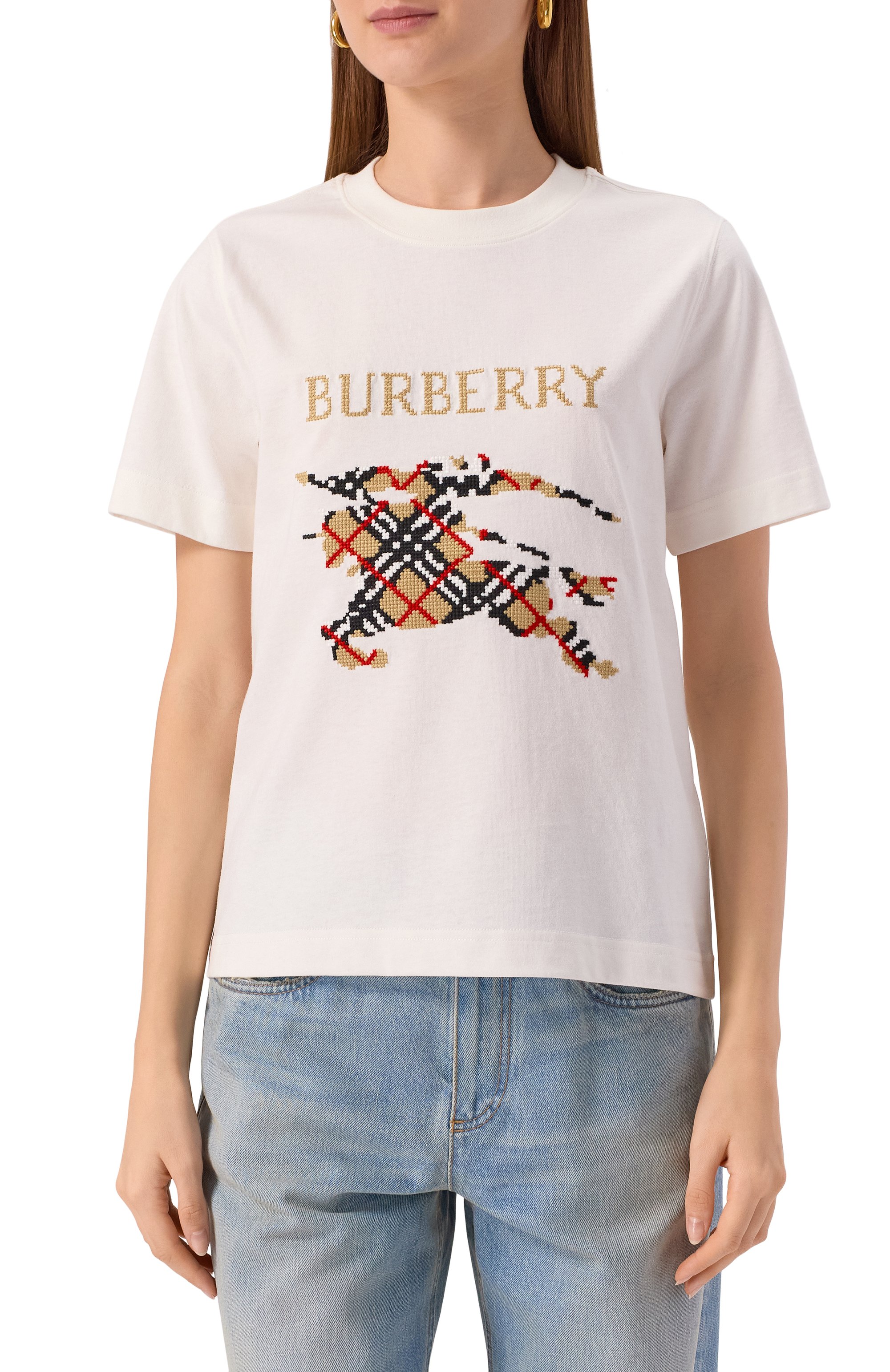 Хлопковая футболка BURBERRY, арт. 8110955, фото 3