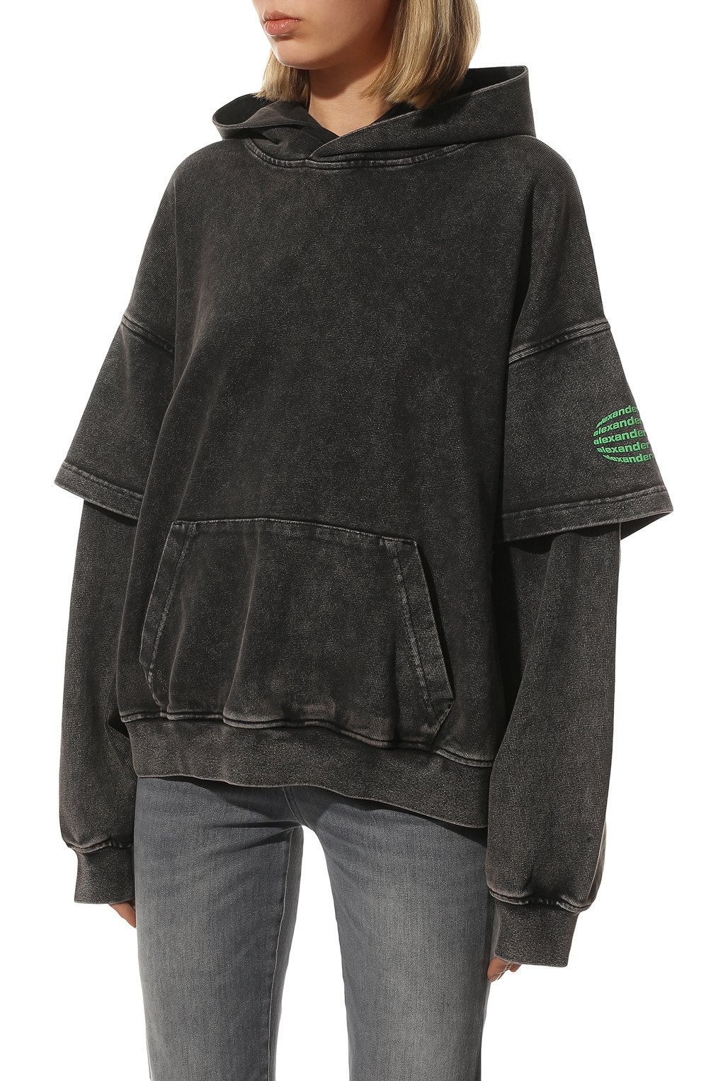 Хлопковое худи ALEXANDER WANG, арт. UCC1221491, фото 3