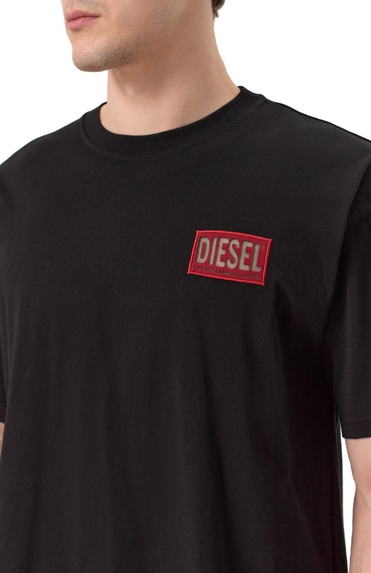 Хлопковая футболка Diesel A18028/0PLAT Чёрный  A18028/0PLAT Фото 5