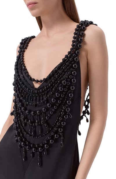 Атласное платье BALMAIN черного цвета по цене 514500 руб., арт. HF1RN450/PD52, фото 4 Атласное платье BALMAIN, арт. HF1RN450/PD52, фото 4