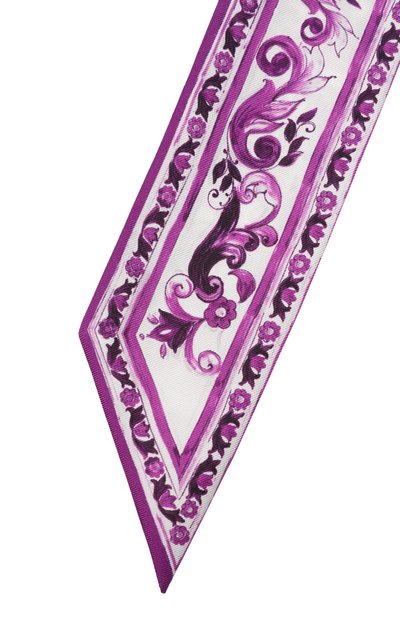 Шелковый шарф-твилли DOLCE & GABBANA фиолетового цвета по цене 24900 руб., арт. FS215A/GDA0Y, фото 3 Шелковый шарф-твилли DOLCE & GABBANA, арт. FS215A/GDA0Y, фото 3