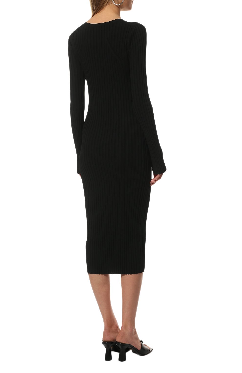 Платье из вискозы HELMUT LANG черного цвета по цене 49800 руб., арт. L09HW707, фото 4 Платье из вискозы HELMUT LANG, арт. L09HW707, фото 4