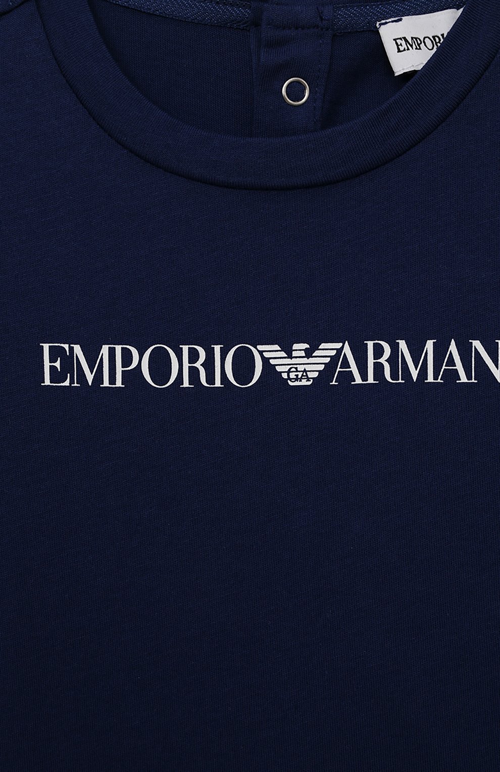 Хлопковая футболка EMPORIO ARMANI синего цвета по цене 6600 руб., арт. 8NHTN5/1JPZZ, фото 3 Хлопковая футболка EMPORIO ARMANI, арт. 8NHTN5/1JPZZ, фото 3