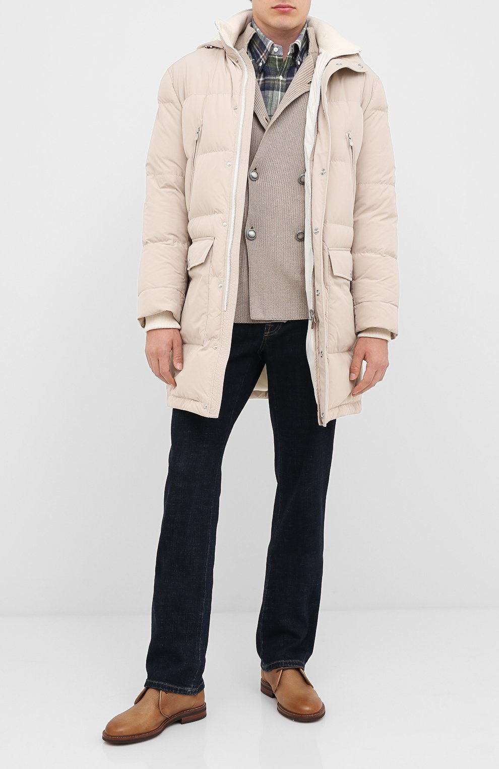 Пуховик BRUNELLO CUCINELLI кремового цвета по цене 457500 руб., арт. MD4791757, фото 2 Пуховик BRUNELLO CUCINELLI, арт. MD4791757, фото 2