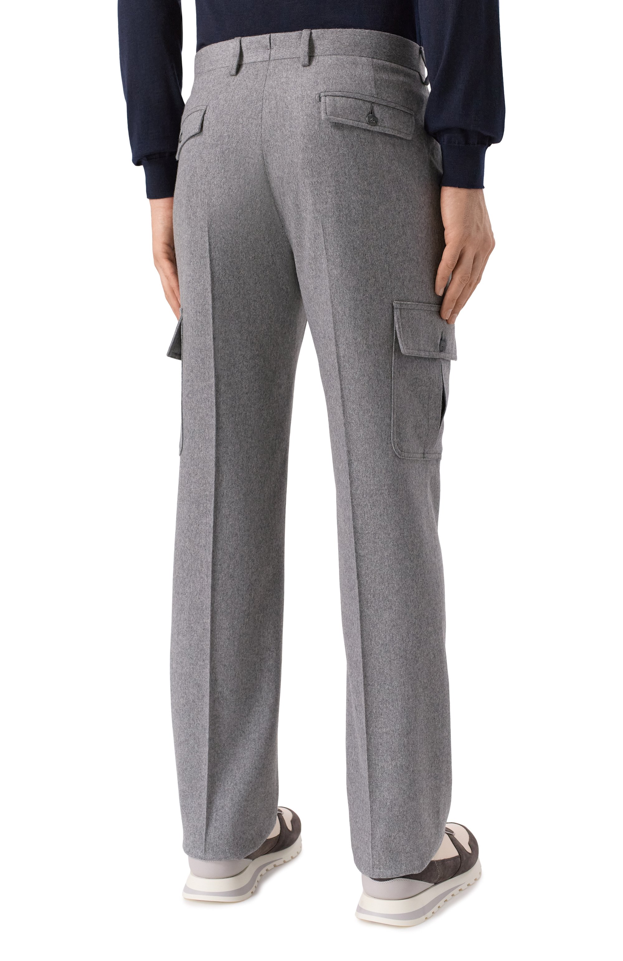 Шерстяные брюки-карго MVST серого цвета по цене 134000 руб., арт. M25.1MM.T412/981, фото 4 Шерстяные брюки-карго MVST, арт. M25.1MM.T412/981, фото 4