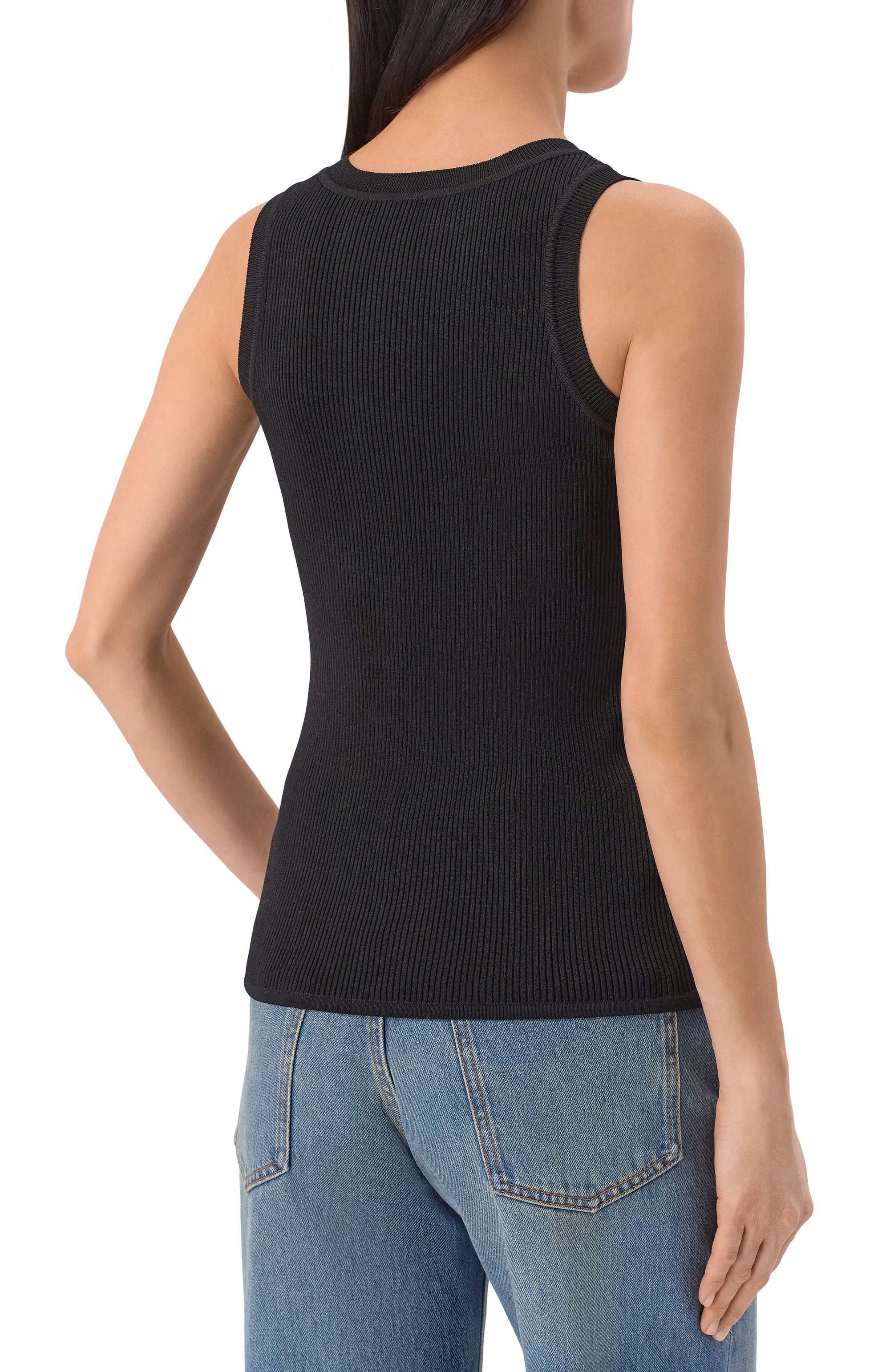 Майка из вискозы FREEAGE черного цвета по цене 22880 руб., арт. LW25.TP262.7081.900, фото 4 Майка из вискозы FREEAGE, арт. LW25.TP262.7081.900, фото 4