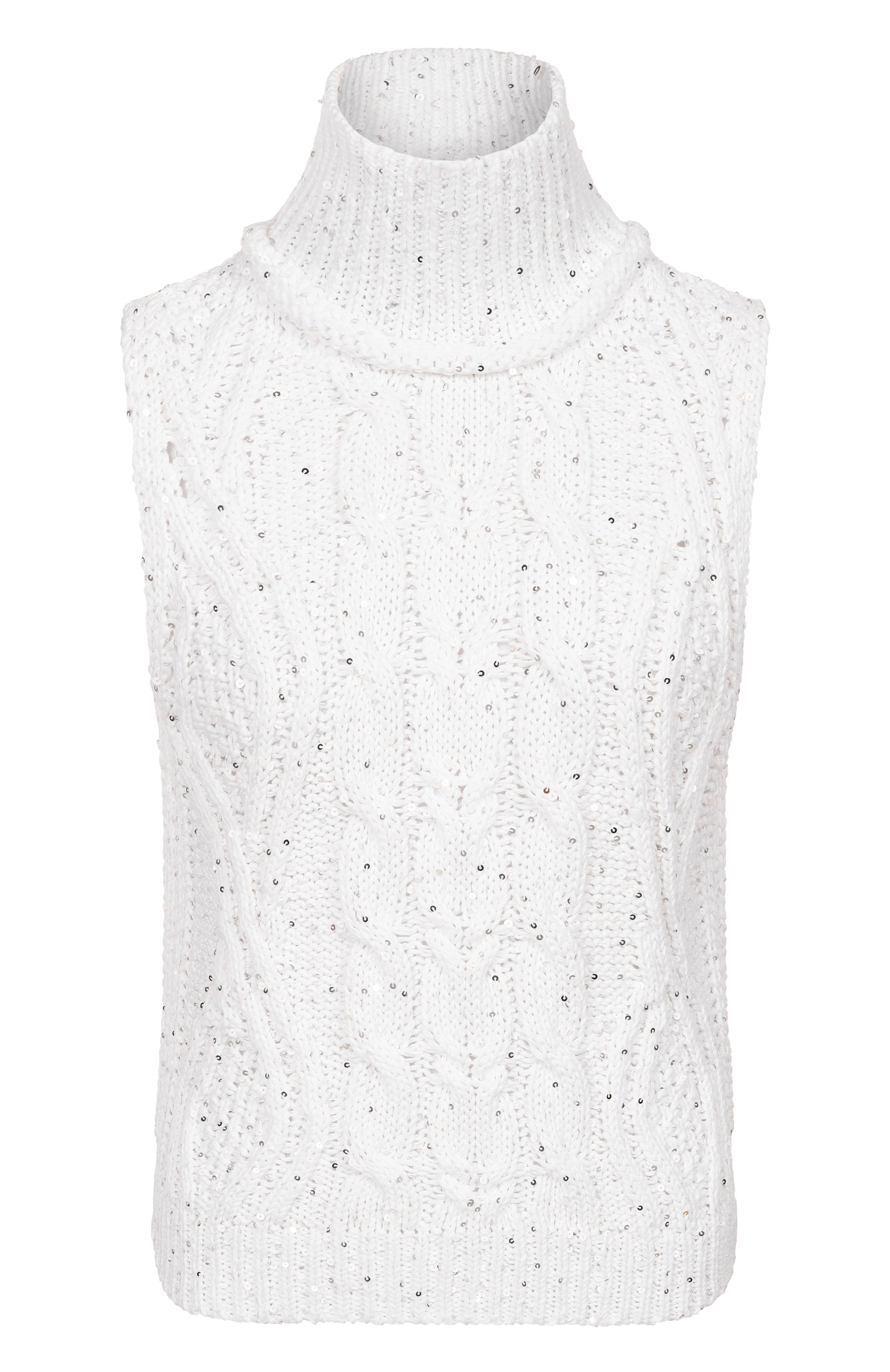 Хлопковый топ с отделкой пайетками LORENA ANTONIAZZI, арт. P26140MJ08A/2905, фото 1