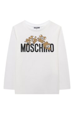 Детская хлопковый лонгслив MOSCHINO белого цвета, арт. HU000T/LAA03/10-14 | Фото 1 (Рукава: Длинные; Мальчики Кросс-КТ: Лонгслив-одежда; Материал сплава: Проставлено; Материал внешний: Хлопок; Драгоценные камни: Проставлено; Ростовка одежда: 10 - 11 лет | 140 - 146см, 12 лет | 152 см)