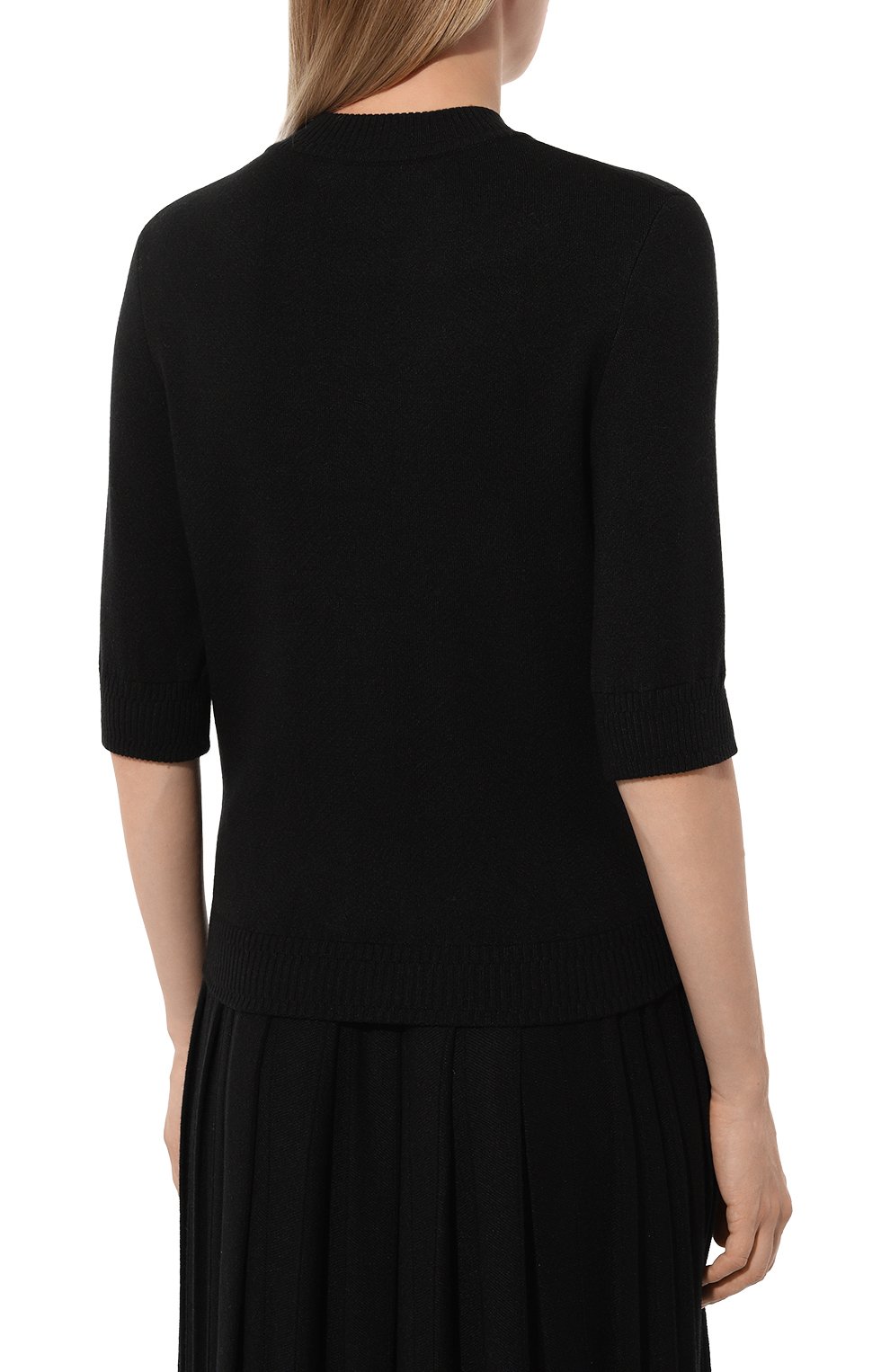 Пуловер из шелка и кашемира FREEAGE черного цвета по цене 42000 руб., арт. W25.SW081.6030.900, фото 4 Пуловер из шелка и кашемира FREEAGE, арт. W25.SW081.6030.900, фото 4