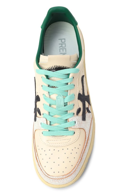 Кожаные кеды Bskt Clay-D Premiata BSKTCLAD/VAR 7309 Кремовый  BSKTCLAD/VAR 7309 Фото 6