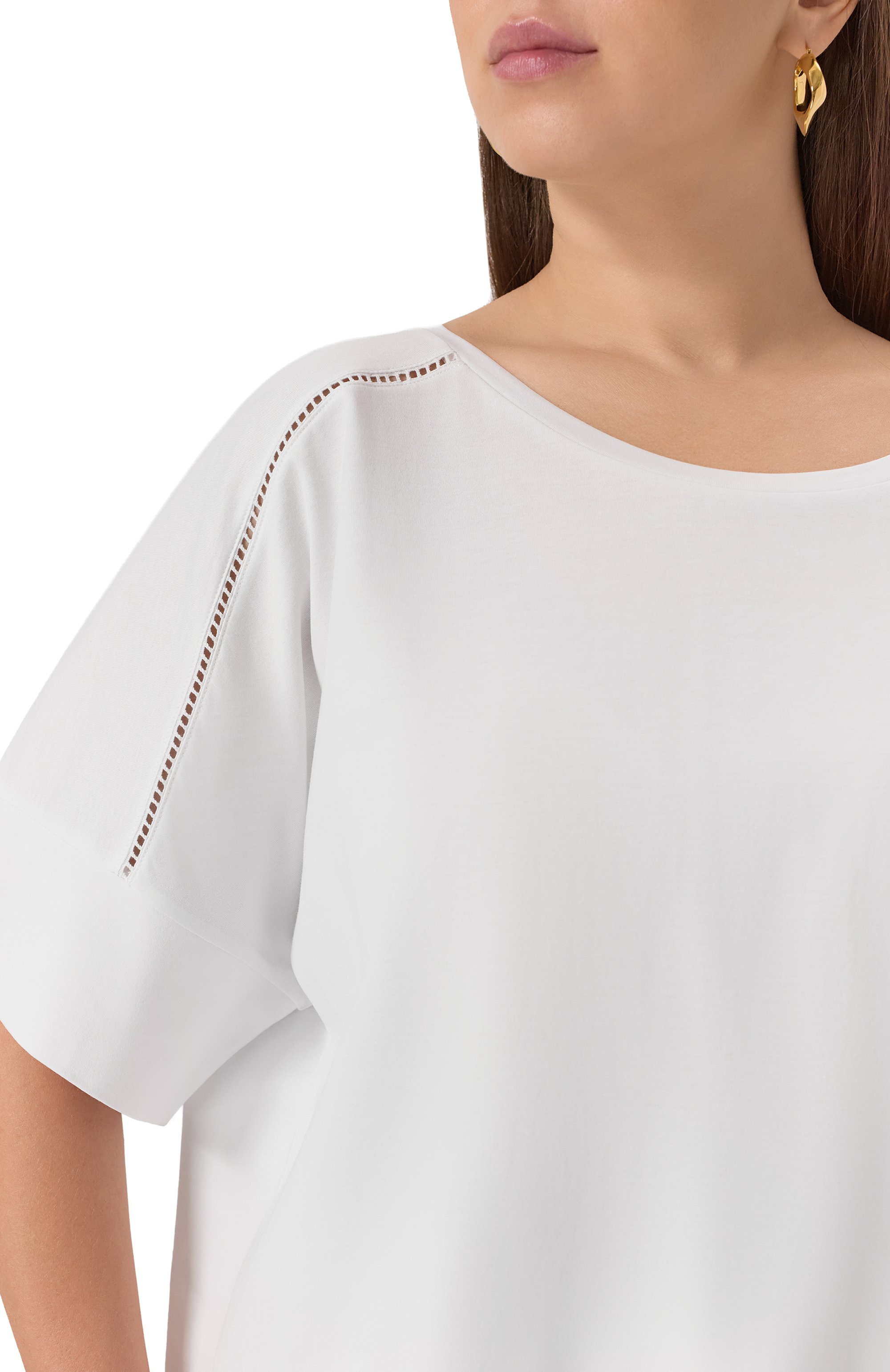 Хлопковая футболка MARINA RINALDI VOYAGE, арт. AED0, фото 5