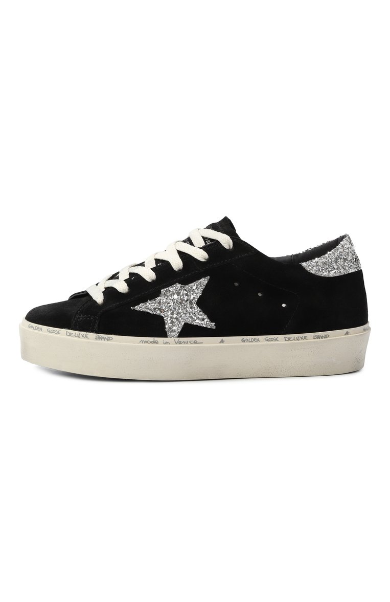 Женские замшевые кеды hi star GOLDEN GOOSE DELUXE BRAND черного цвета, арт. GWF00118.F006389 | Фото 4 (Подошва: Платформа; Материал внутренний: Текстиль; Материал внешний: Натуральная кожа, Замша; Стили: Кэжуэл; Материал утеплителя: Без утеплителя; Кросс-КТ: Низкие)