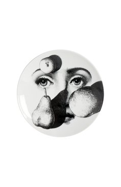 Декоративная тарелка tema e variazioni n.218 FORNASETTI черно-бел�ого цвета, арт. PTV218X | Фото 1 (Интерьер Кросс-КТ: Настенный декор; Ограничения доставки: fragile-2)