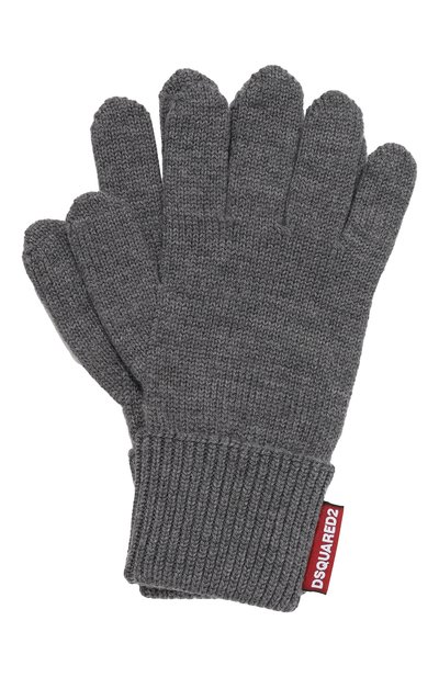 Комплект из шапки и перчаток DSQUARED2 серого цвета по цене 39000 руб., арт. KNM0078/01W06757, фото 5 Комплект из шапки и перчаток DSQUARED2, арт. KNM0078/01W06757, фото 5