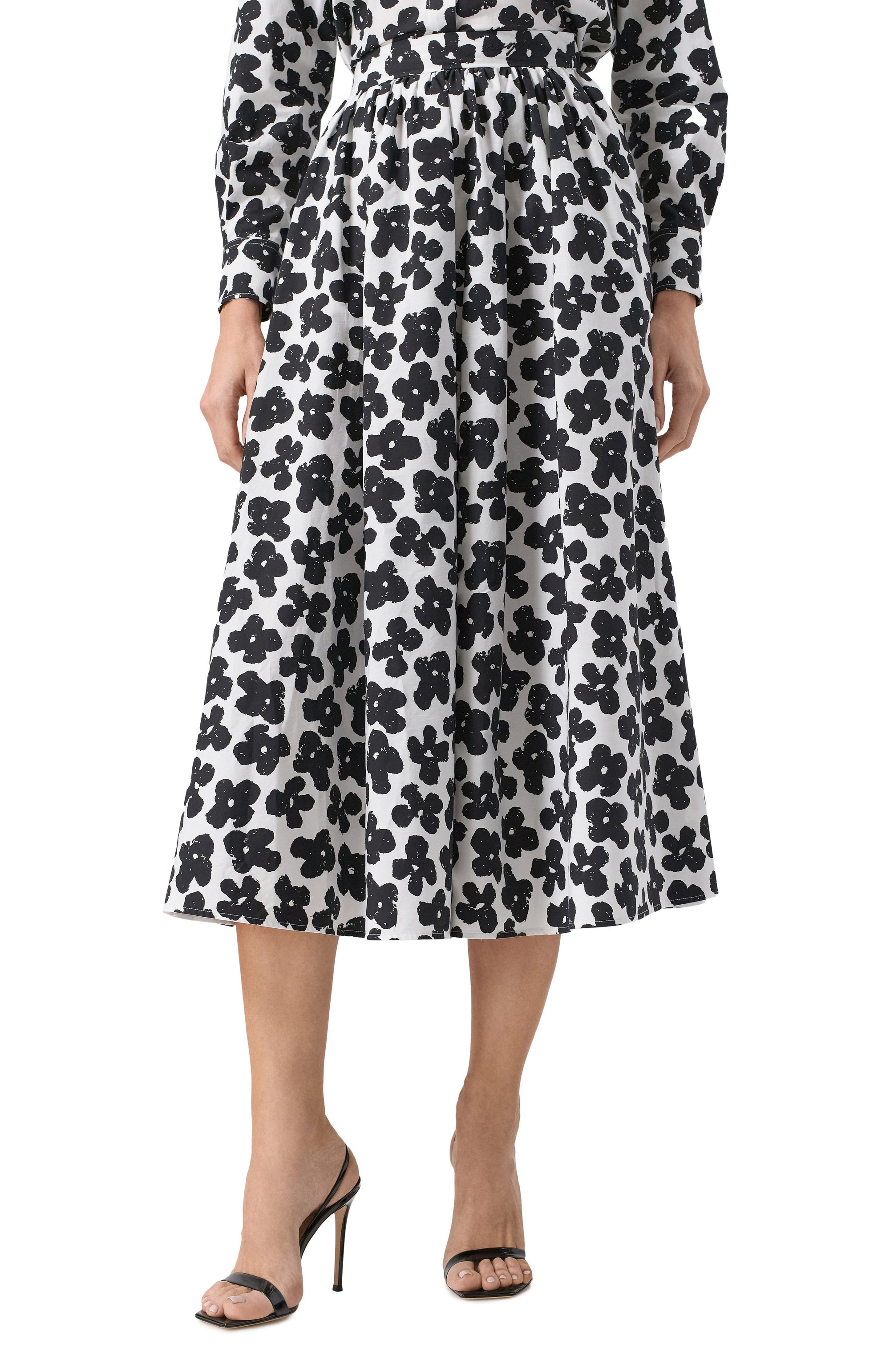 Хлопковая юбка MSGM черно-белого цвета по цене 52750 руб., арт. 3841MDD28X/257153, фото 3 Хлопковая юбка MSGM, арт. 3841MDD28X/257153, фото 3