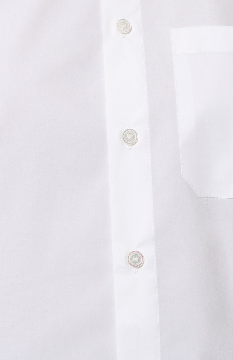 Женская хлопковая рубашка MM6 белого цвета, арт. S52DT0029/S47294 | Фото 5 (Рукава: Длинные; Принт: Без принта; Женское Кросс-КТ: Рубашка-одежда; Длина (для топов): Стандартные; Материал сплава: Проставлено; Материал внешний: Хлопок; Драгоценные камни: Проставлено; Стили: Минимализм)