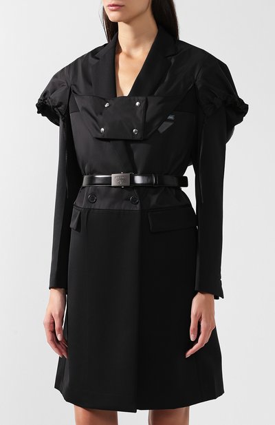 Двубортное пальто с поясом и капюшоном PRADA, арт. P682HK-1RVZ-F0806, фото 3