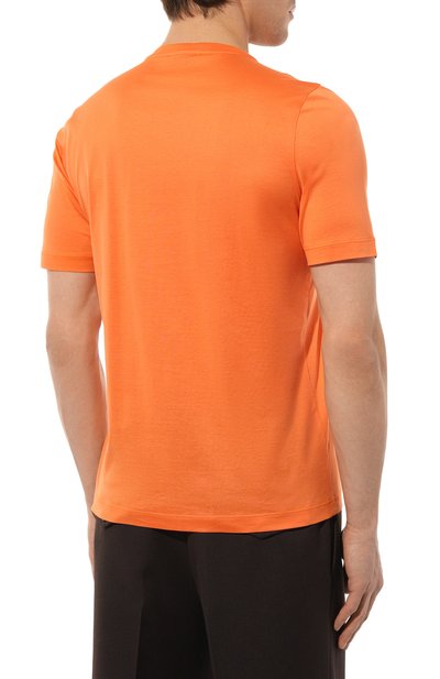 Хлопковая футболка ZILLI оранжевого цвета по цене 71650 руб., арт. MBZ-NT580-LE0N1/MC01, фото 4 Хлопковая футболка ZILLI, арт. MBZ-NT580-LE0N1/MC01, фото 4
