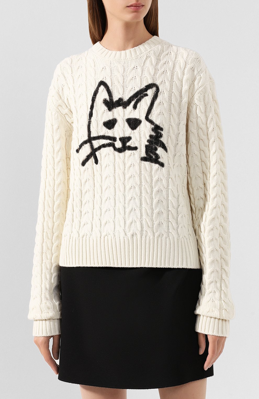 Свитер MSGM белого цвета по цене 47900 руб., арт. 2741MDM132 195775, фото 3 Свитер MSGM, арт. 2741MDM132 195775, фото 3