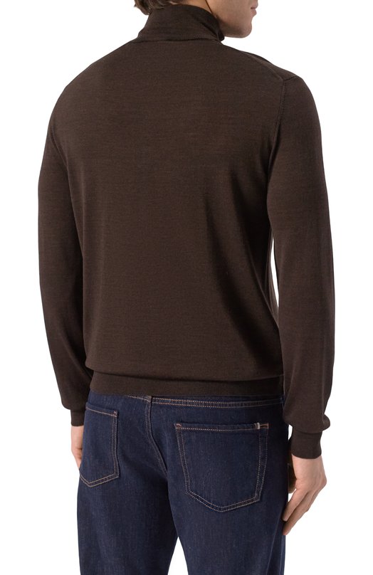 Джемпер из шерсти и шелка Andrea Campagna M5625-5306 Коричневый  M5625-5306 Фото 4