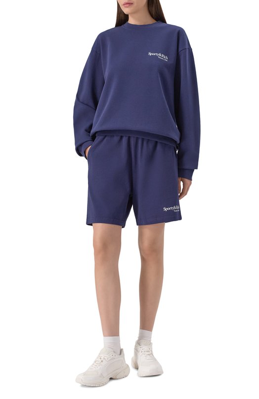 Хлопковый свитшот Sporty and Rich ST071621425BL106 Синий  ST071621425BL106 Фото 2