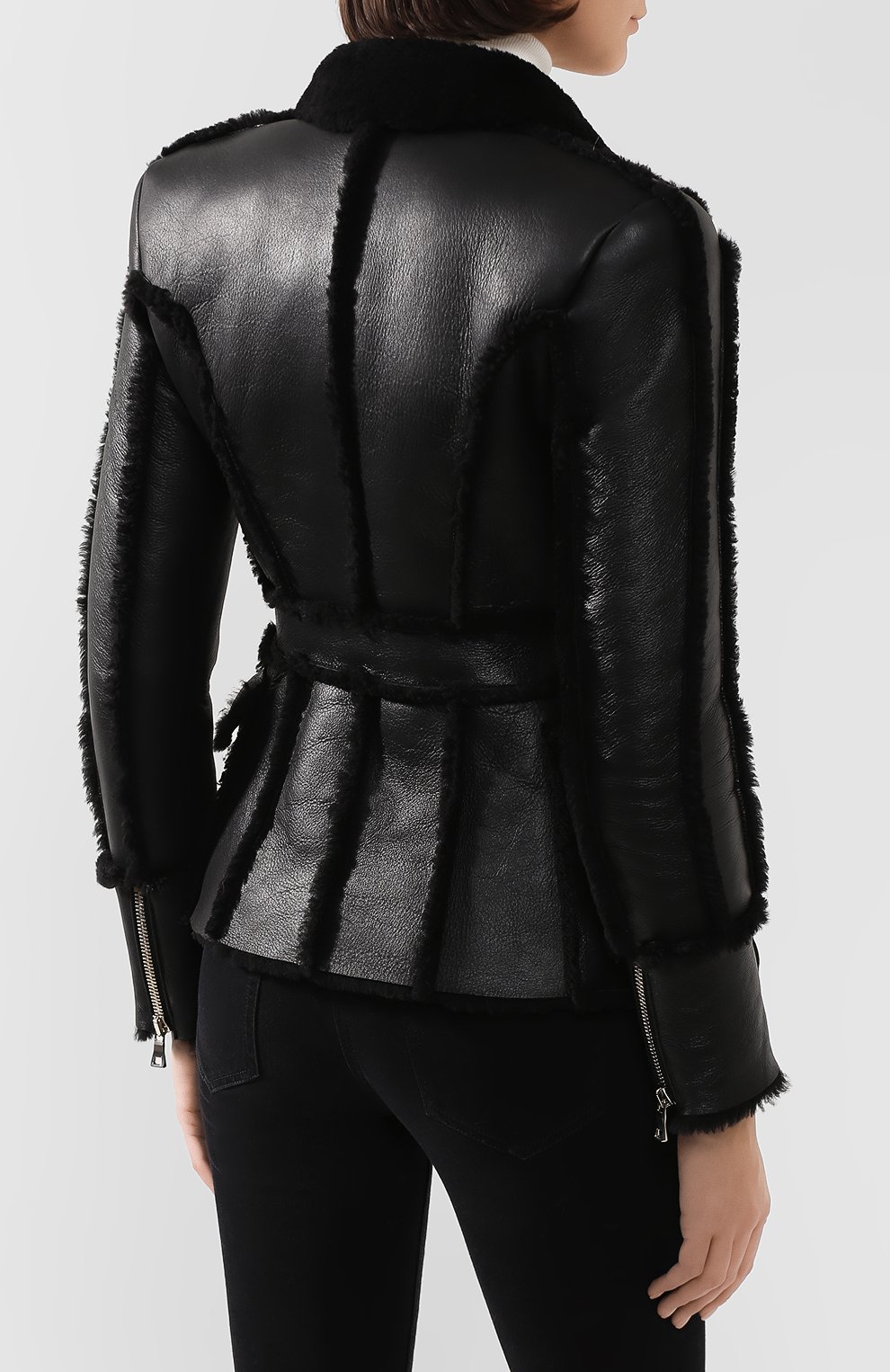 Укороченная дубленка BALMAIN черного цвета по цене 394000 руб., арт. SF28432/L080, фото 4 Укороченная дубленка BALMAIN, арт. SF28432/L080, фото 4