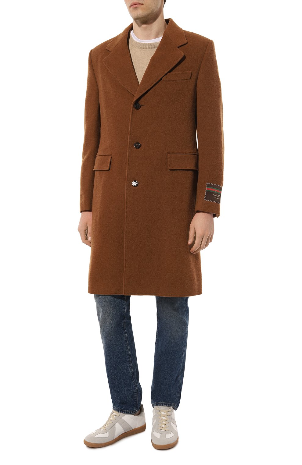 Шерстяное пальто GUCCI коричневого цвета по цене 388800 руб., арт. 609000 ZACEV, фото 3 Шерстяное пальто GUCCI, арт. 609000 ZACEV, фото 3