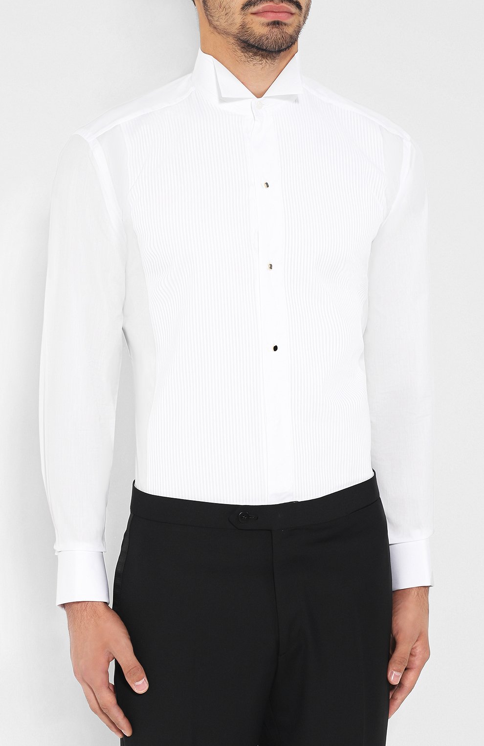 Хлопковая сорочка под смокинг с воротником бабочка BRIONI, арт. RCSU0P/P604R, фото 3