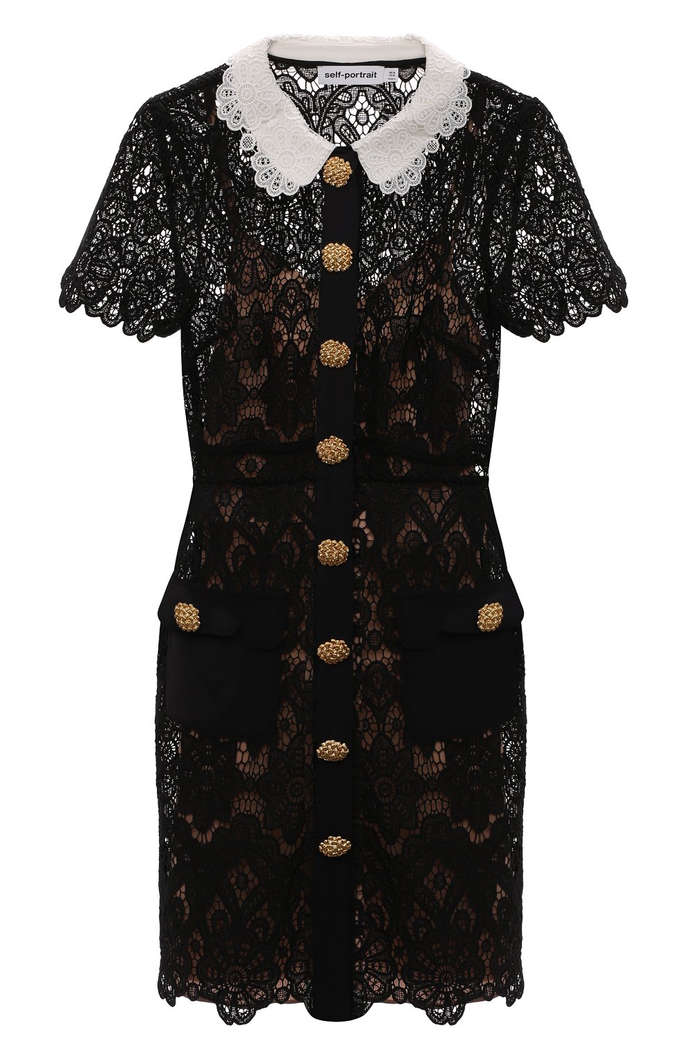 Кружевное платье SELF-PORTRAIT черного цвета по цене 66950 руб., арт. PF22-036C, фото 1 Кружевное платье SELF-PORTRAIT, арт. PF22-036C, фото 1