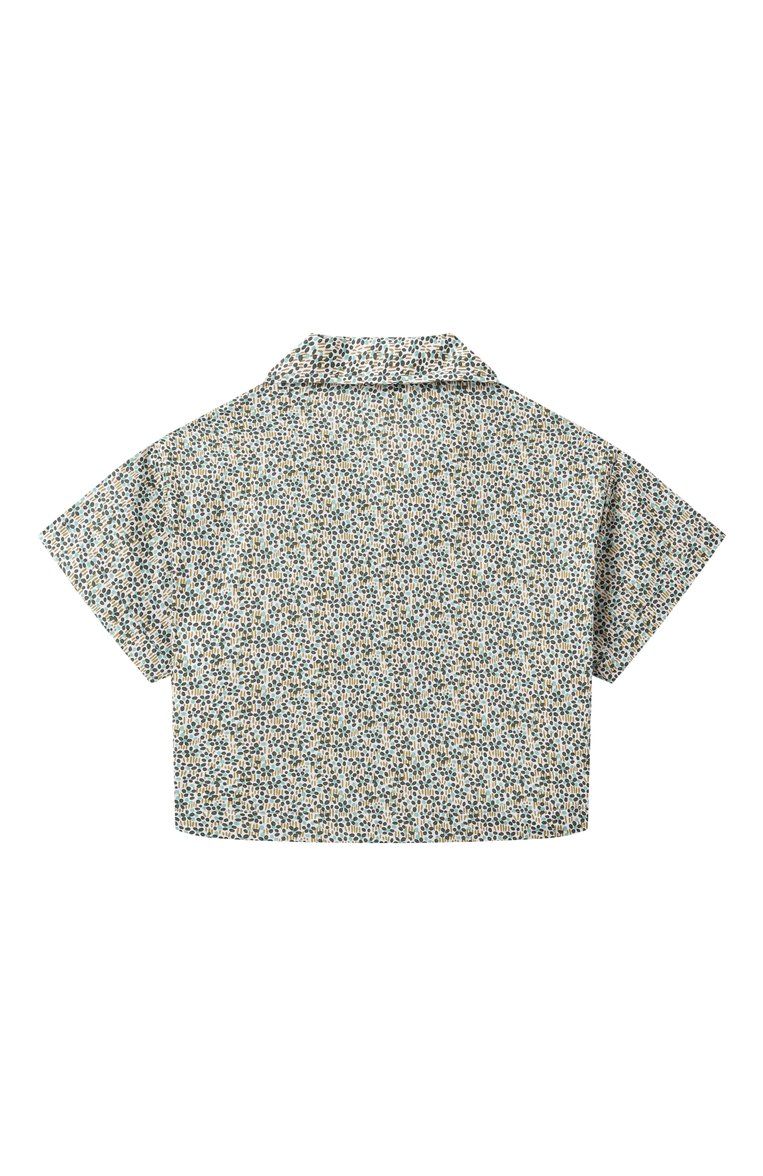 Детский комплект из рубашки и шорт IL GUFO зеленого цвета, арт. P25DP489C4139/5A-8A | Фото 3 (Рукава: Короткие; Кросс-КТ: костюм; Материал внешний: Хлопок; Ростовка одежда: 5 лет | 110 см, 7 лет | 122 см, 4 года | 104 см)