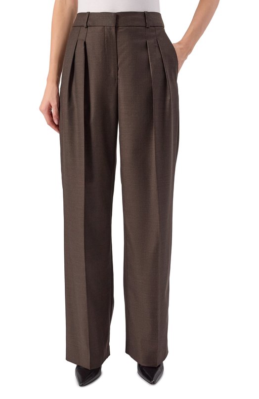 Шерстяные брюки Loulou de Saison SBIRU LDS Коричневый  SBIRU LDS Фото 3
