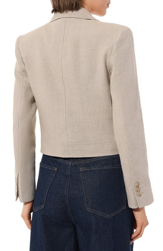 Льняной жакет Alberta Ferretti Бежевый, фото 4