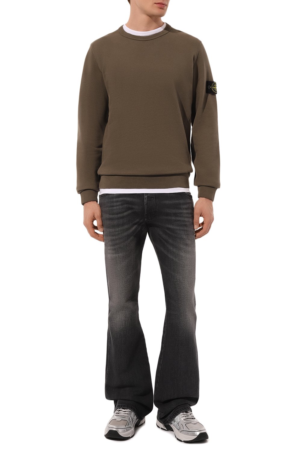 Хлопковый свитшот STONE ISLAND хаки цвета по цене 39900 руб., арт. 811562420, фото 2 Хлопковый свитшот STONE ISLAND, арт. 811562420, фото 2