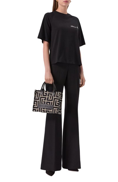 Шерстяные брюки BALMAIN черного цвета по цене 126500 руб., арт. BF1P0105/WC09, фото 2 Шерстяные брюки BALMAIN, арт. BF1P0105/WC09, фото 2