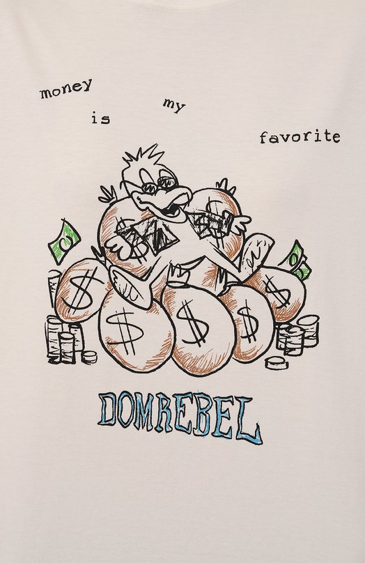 Хлопковая футболка DOMREBEL FAV0RITE/T-SHIRT Кремовый  FAV0RITE/T-SHIRT Фото 5