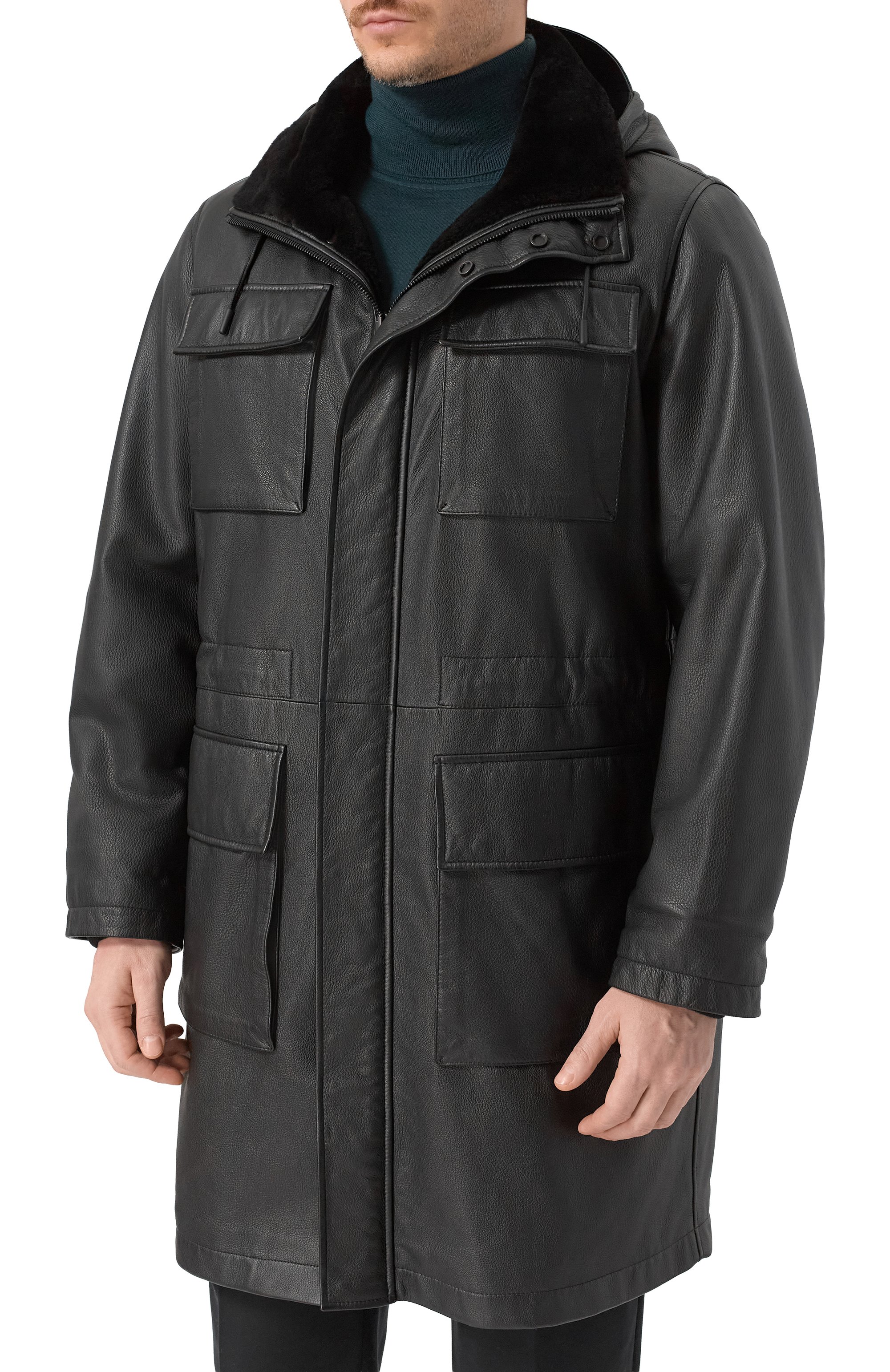 Кожаная парка с подкладкой из бобра MVST, арт. M25.1PM.0007/CERV0 SILKY, фото 3