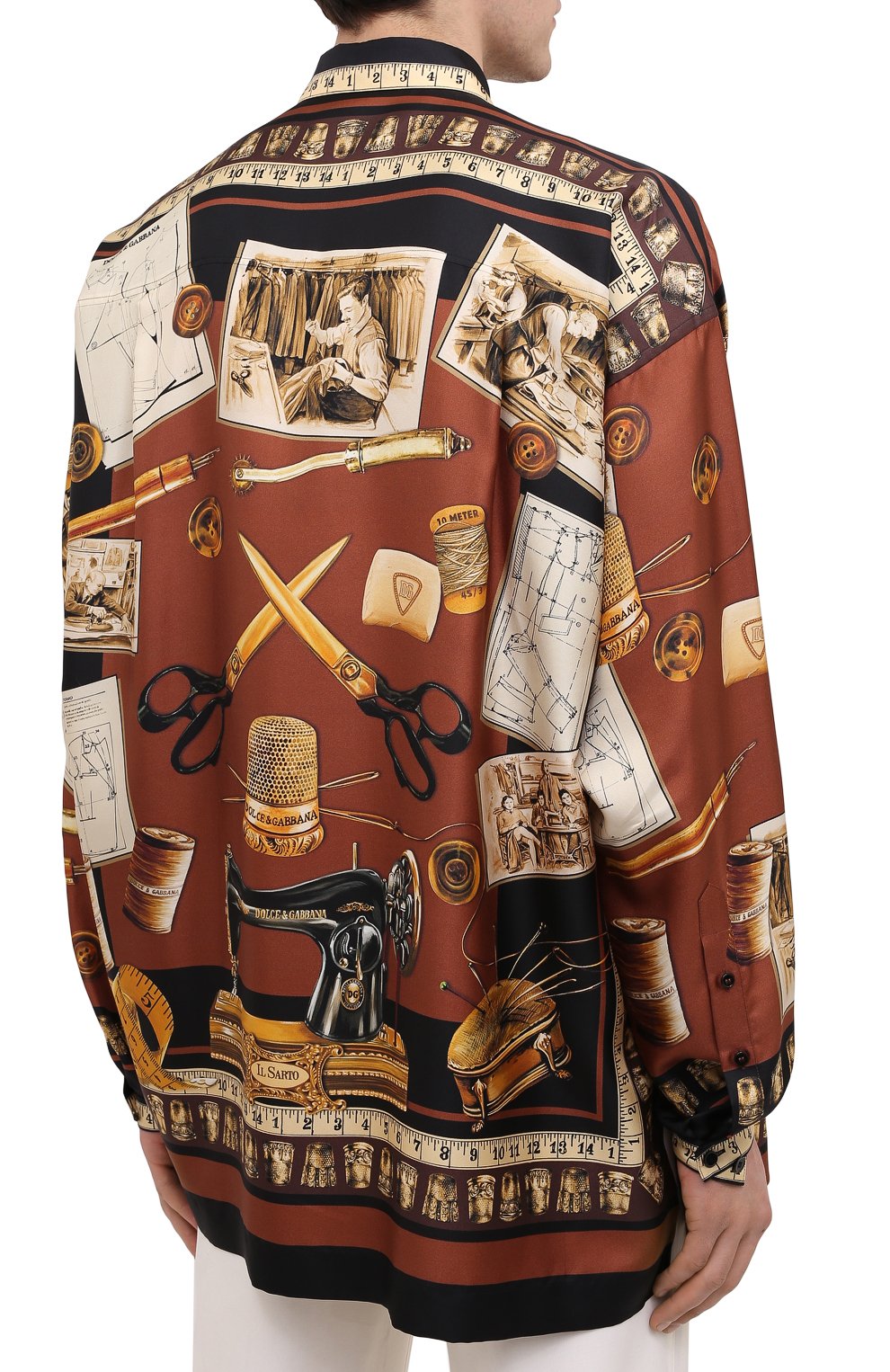 Шелковая рубашка DOLCE & GABBANA разноцветного цвета по цене 141000 руб., арт. G5IB9T/FI13Q, фото 4 Шелковая рубашка DOLCE & GABBANA, арт. G5IB9T/FI13Q, фото 4