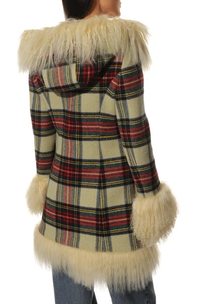 Шерстяное пальто с меховой отделкой MIU MIU, арт. MS1756-1XIN-F0304, фото 4