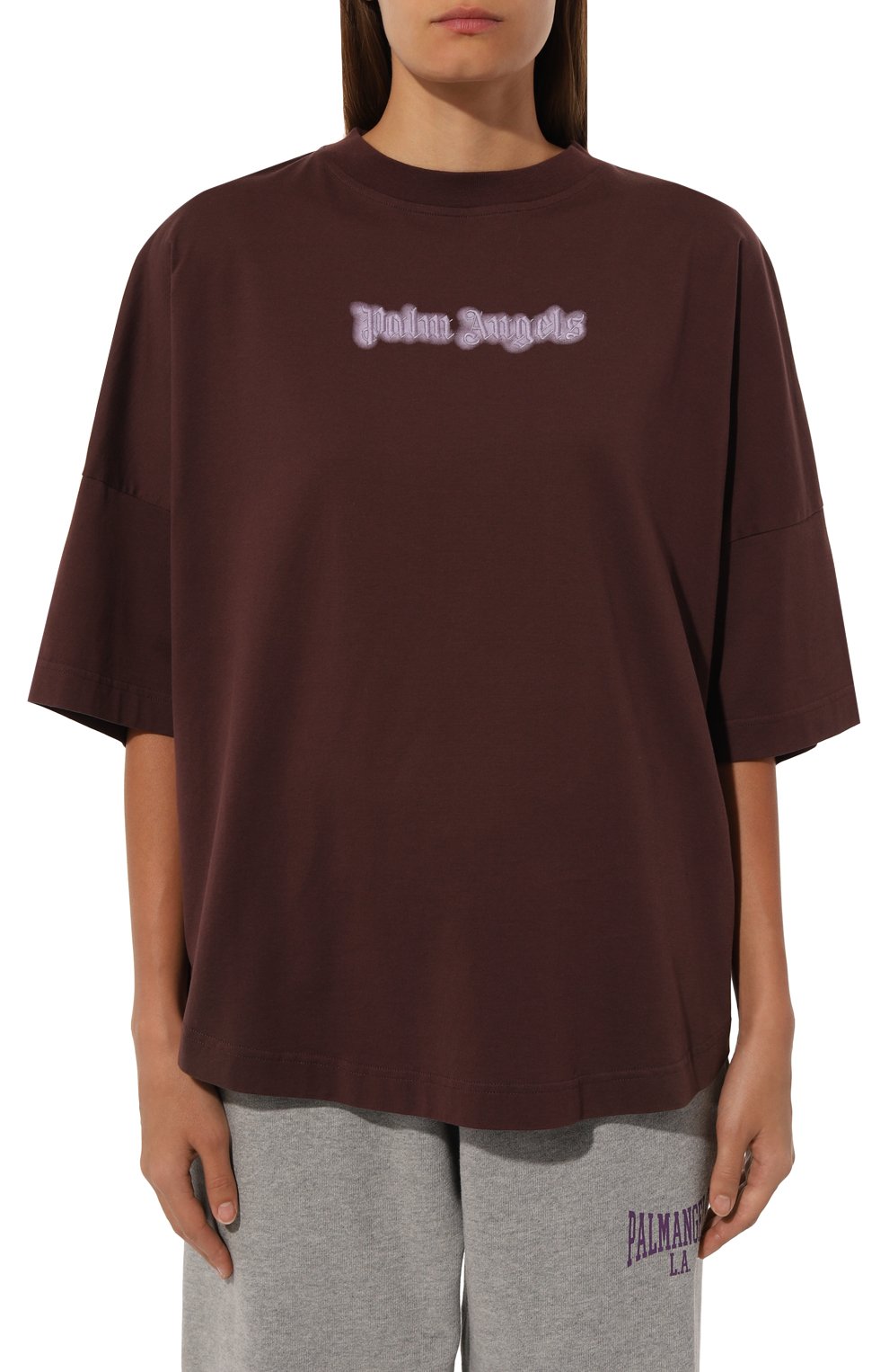 Хлопковая футболка PALM ANGELS, арт. PWAA023F24JER003, фото 3