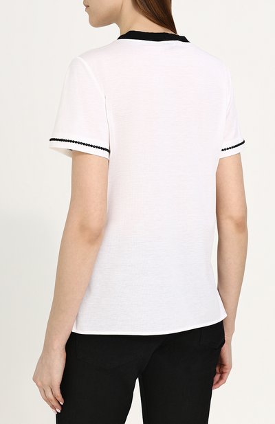 Футболка свободного кроя из смеси шелка и хлопка GIORGIO ARMANI, арт. 3ZAM55/AJNZZ, фото 4