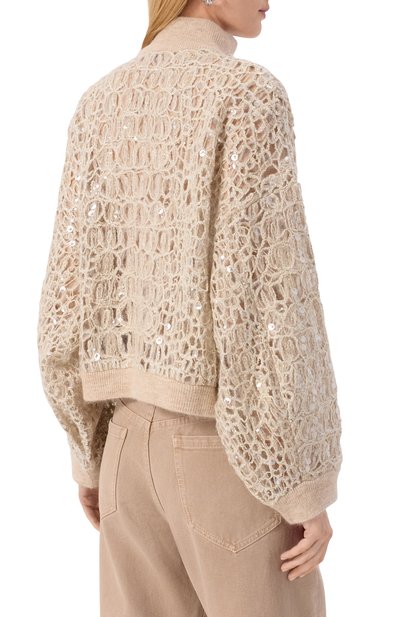 Кардиган с отделкой пайетками BRUNELLO CUCINELLI, арт. MRCR18906P, фото 4