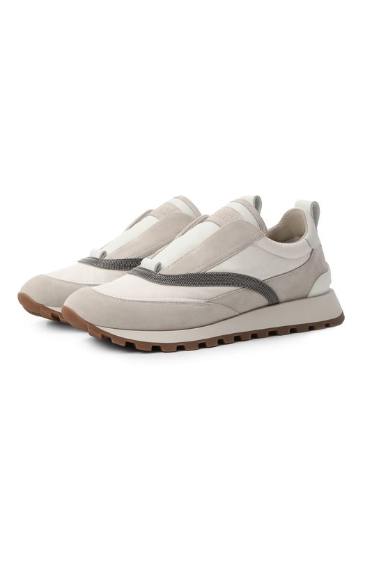 Комбинированные кроссовки Brunello Cucinelli MZSFG2900 Серый MZSFG2900