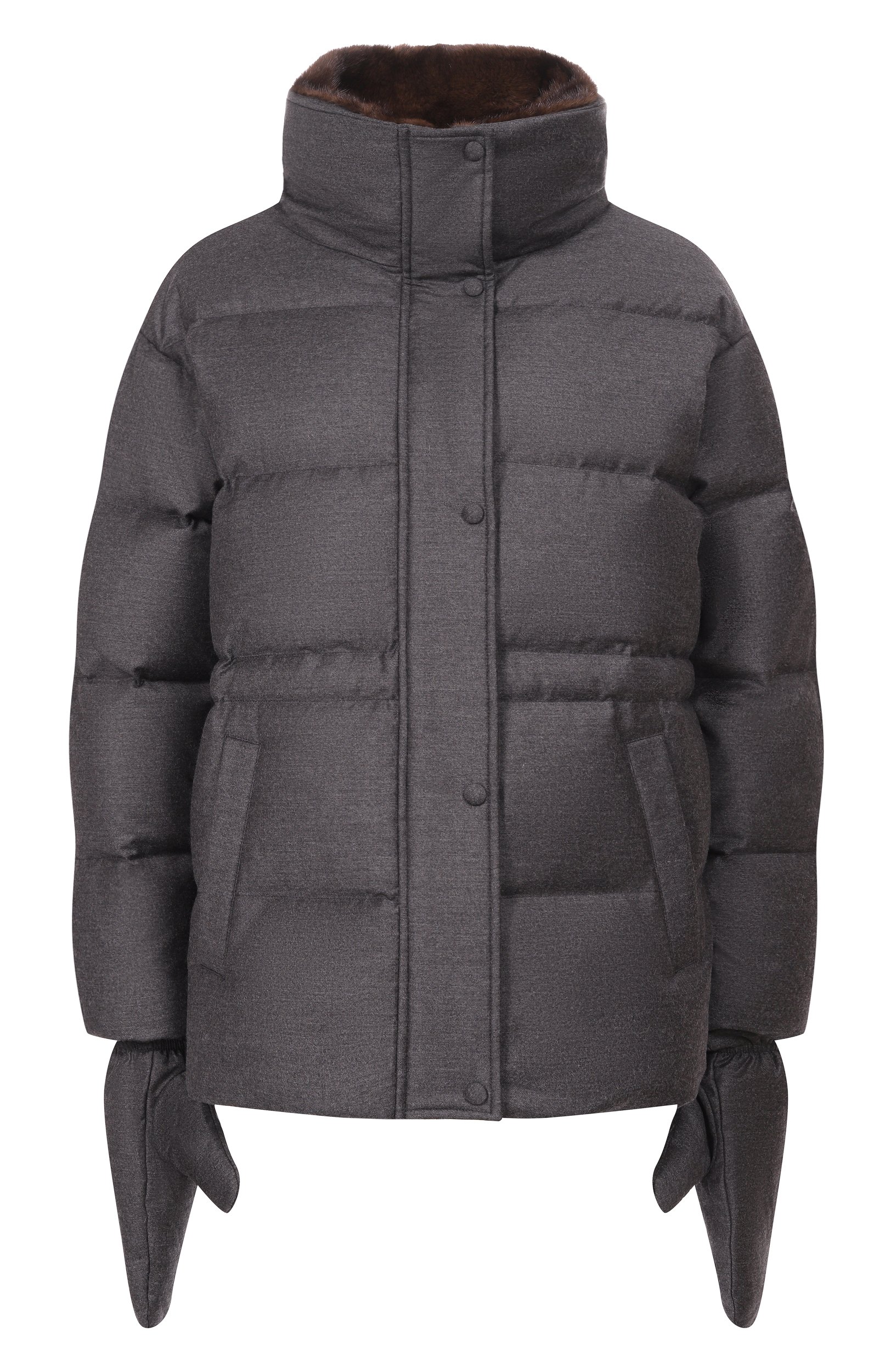 Пуховик из шерсти и шелка с отделкой из норки YVES SALOMON, арт. 27WYV06772W02W, фото 1