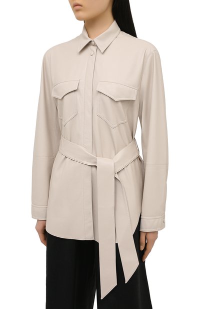 Рубашка из экокожи NANUSHKA, арт. ARTHA_CREME_VEGAN LEATHER, фото 3