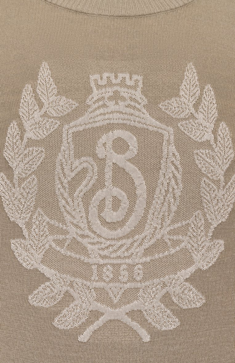 Мужской шерстяной джемпер BURBERRY бежевого цвета, арт. 8106618 | Фото 6 (Рукава: Длинные; Длина (для топов): Стандартные; Материал внешний: Шерсть; Вырез: Круглый; Мужское Кросс-КТ: Джемперы; Стили: Кэжуэл; Детали: Декор; Автоматизация ТО: Проставлено; Автоматизация состава: Проставлено; Принт: Без принта)
