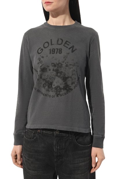 Хлопковый пуловер GOLDEN GOOSE DELUXE BRAND темно-серого цвета по цене 24750 руб., арт. GWP01419.P001223, фото 3 Хлопковый пуловер GOLDEN GOOSE DELUXE BRAND, арт. GWP01419.P001223, фото 3