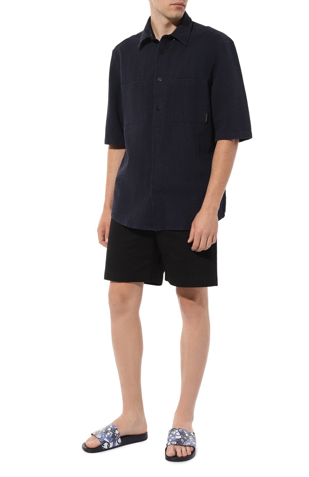 Резиновые шлепанцы ZILLI синего цвета по цене 28300 руб., арт. MDZ-AP004-DM008/001X, фото 2 Резиновые шлепанцы ZILLI, арт. MDZ-AP004-DM008/001X, фото 2