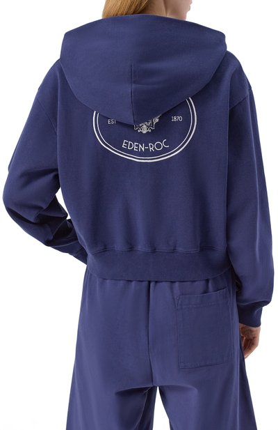 Хлопковая толстовка SPORTY AND RICH темно-синего цвета по цене 33600 руб., арт. ST06860666BL106, фото 4 Хлопковая толстовка SPORTY AND RICH, арт. ST06860666BL106, фото 4