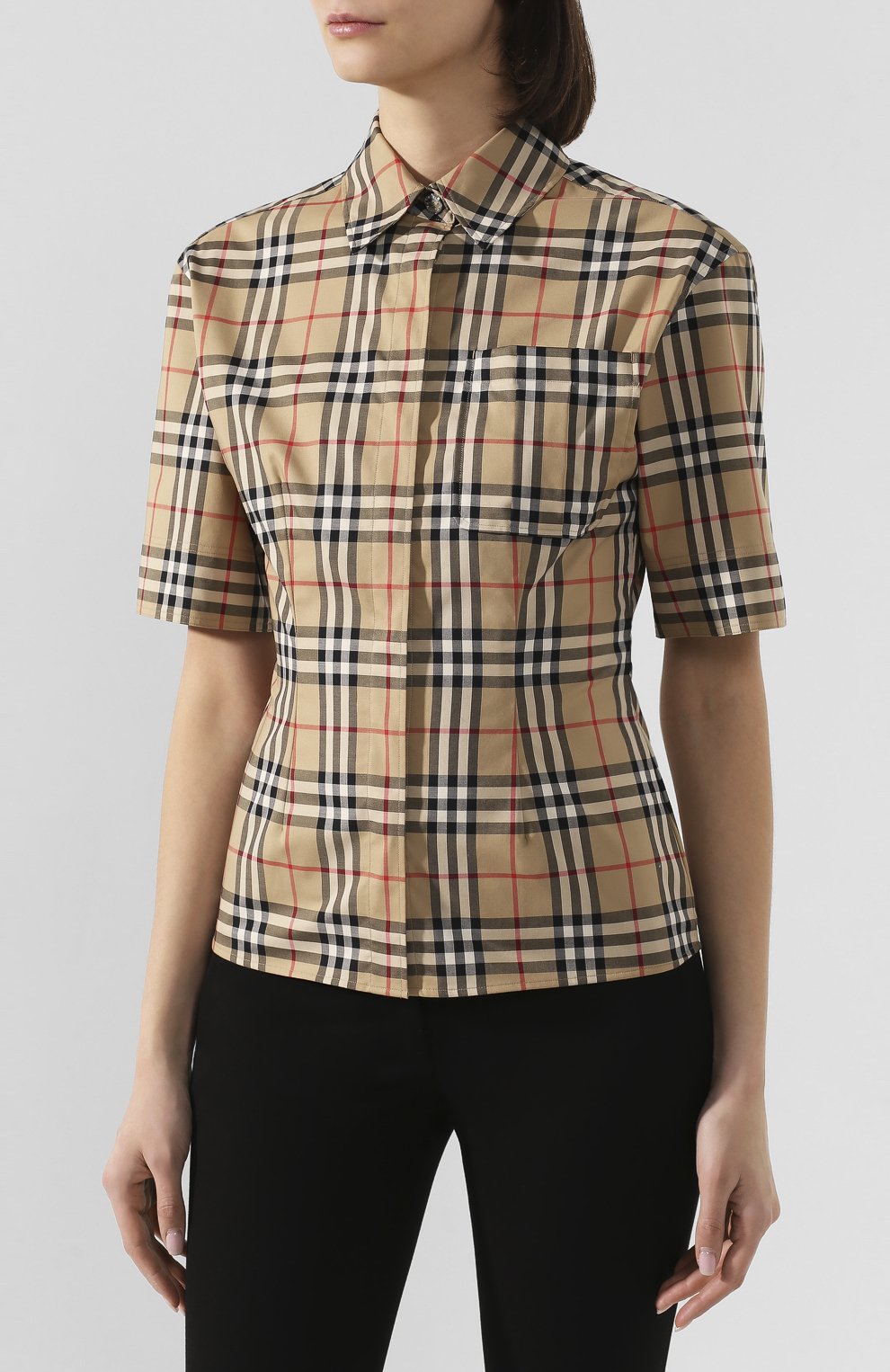 Хлопковая рубашка eleonora BURBERRY, арт. 8025823, фото 3