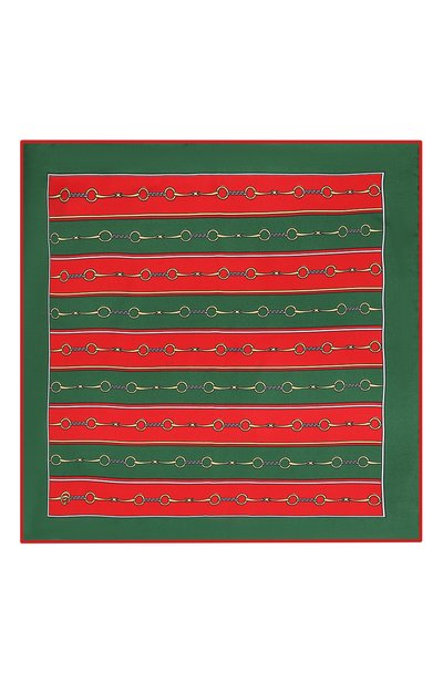 Шелковый платок GUCCI зеленого цвета по цене 9900 руб., арт. 561932/4G001, фото 3 Шелковый платок GUCCI, арт. 561932/4G001, фото 3